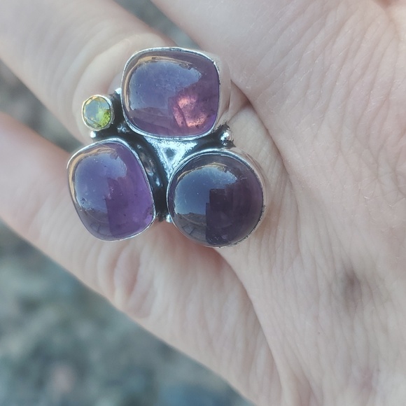 New Amethyst & Citrine 925 Silver Ring. - Picture 8 of 9